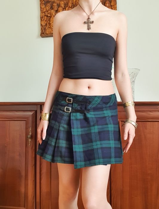 Granatowo zielona spódnica