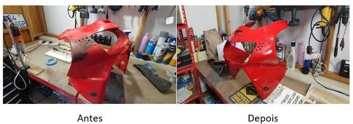 Reparação Carenagens moto e para-choques. Decapagem Laser e limpeza