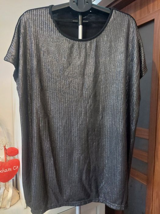 Śliczna bluzka tunika błyszcząca  Janina  50/52