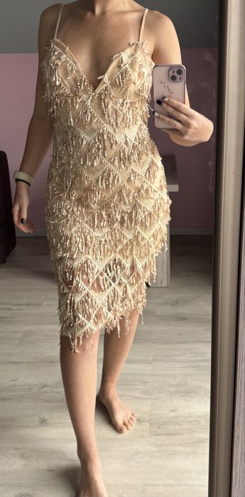 Samba sukienka missgouided, bal, wesele koktajlowa cekiny