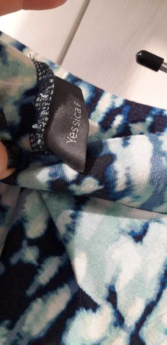 Спідниця з анімалістичним принтом в синьо-голубих тонах (клинцями)