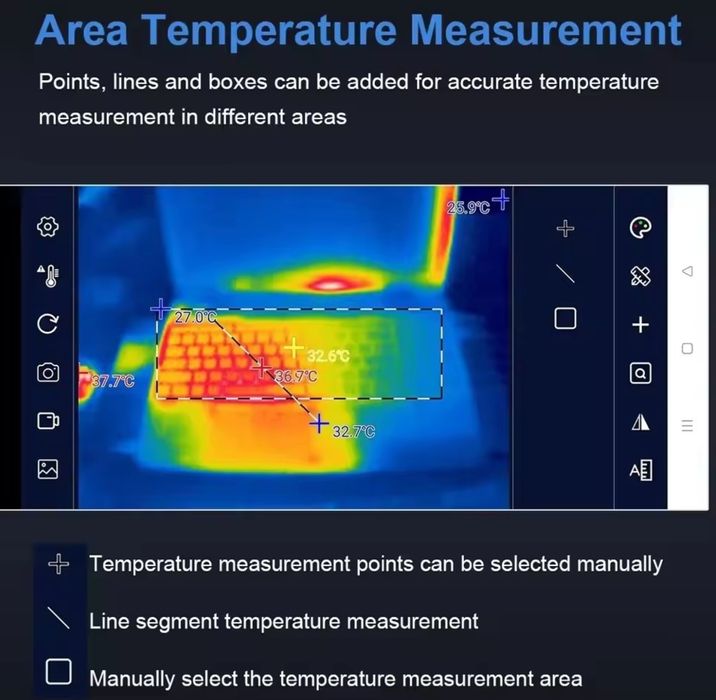 Camera termica Tooltop t7 256x192 com lente macro. Para Android, USB-C
