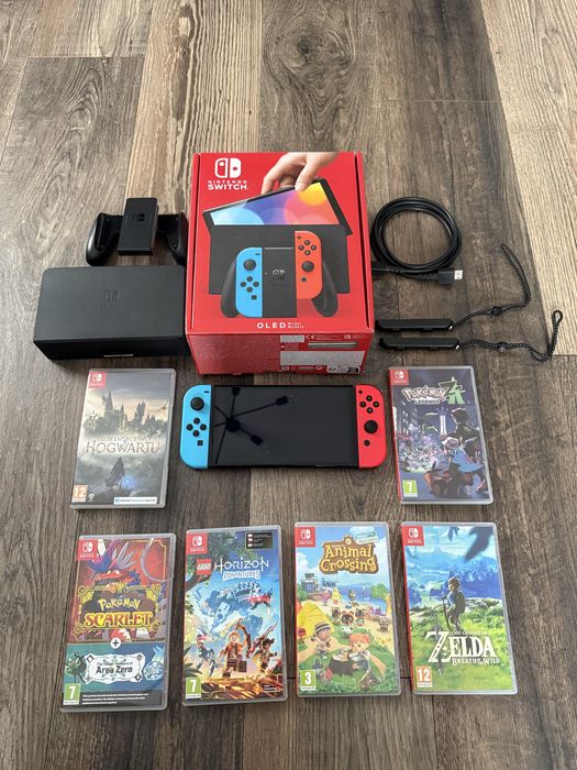 Nintendo Switch Oled + 6 gier