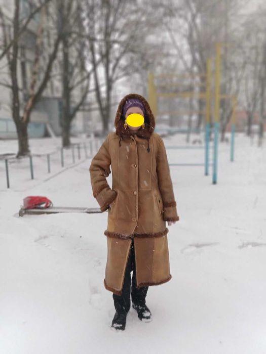 дубленка рыжая натуральная под отделку 44р