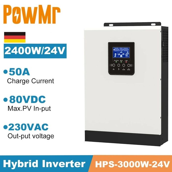 Гібридний інвертор 2.4 кВт для сонячної електростанції PWM 24V 220V