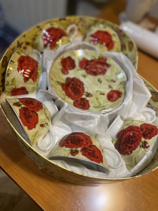 Сервіз Helios, чайний набір, троянди, рози, чашки з блюдцями, 12 предметів