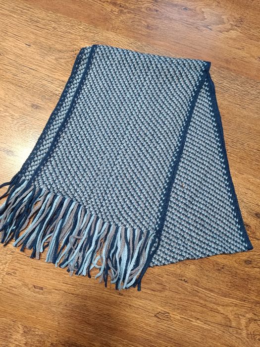 Szal szalik niebieski ciepły zimowy