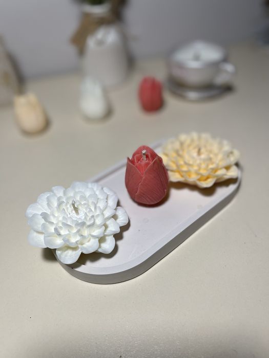 Соєва свічка, аромасвічки, квіти із соєвого воску, подарункові набори