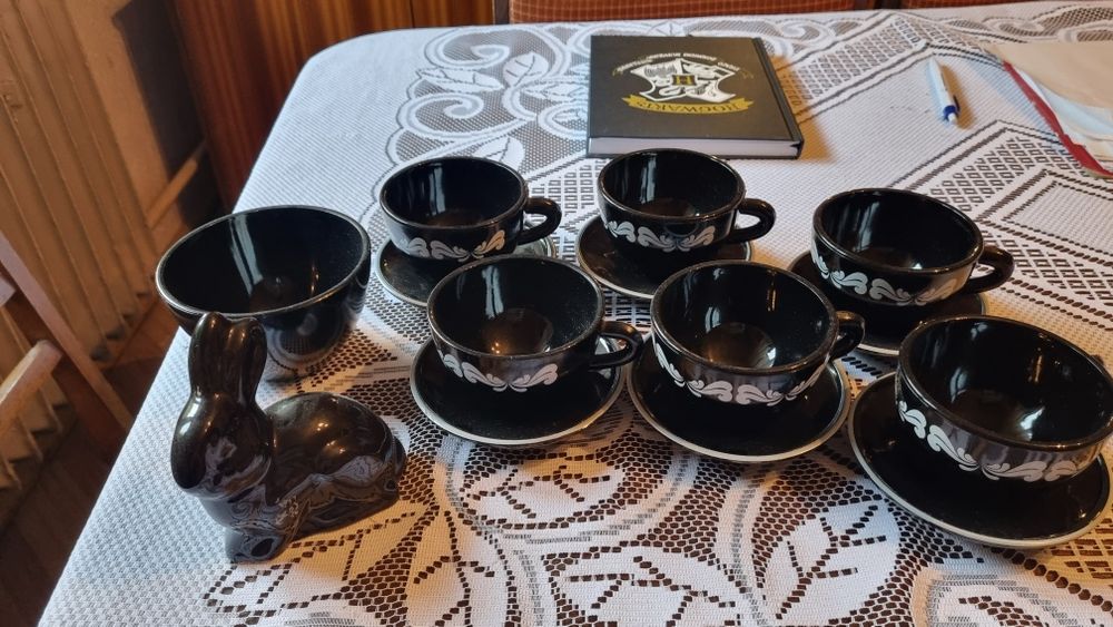 Filiżanki zastawa PRL vintage zestaw serwis kawowy