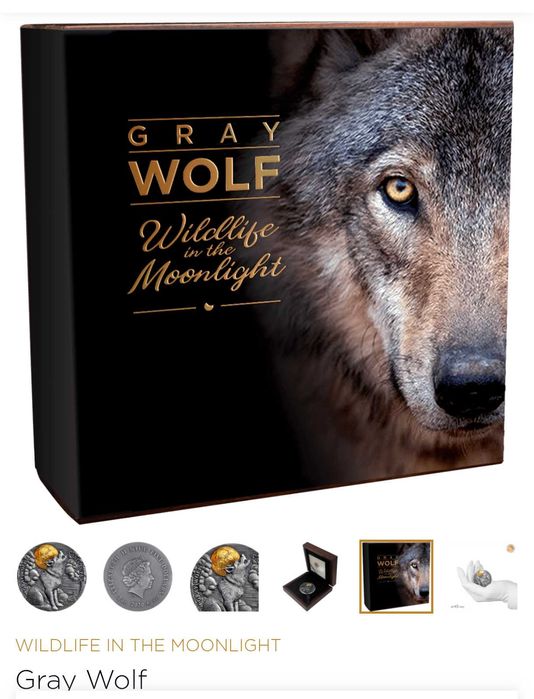 Srebrna moneta Gray Wolf