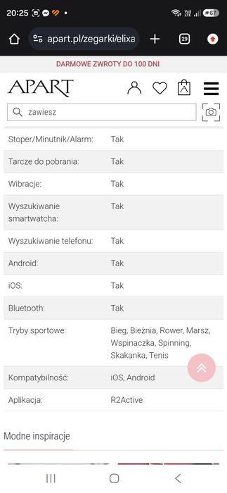 Nowy Elixa Smartwatch Apart