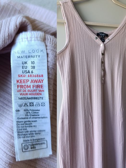 Рожева сукня міді в рубчик для вагітних і годуючих New Look Maternity, плаття-майка, розмір S- M