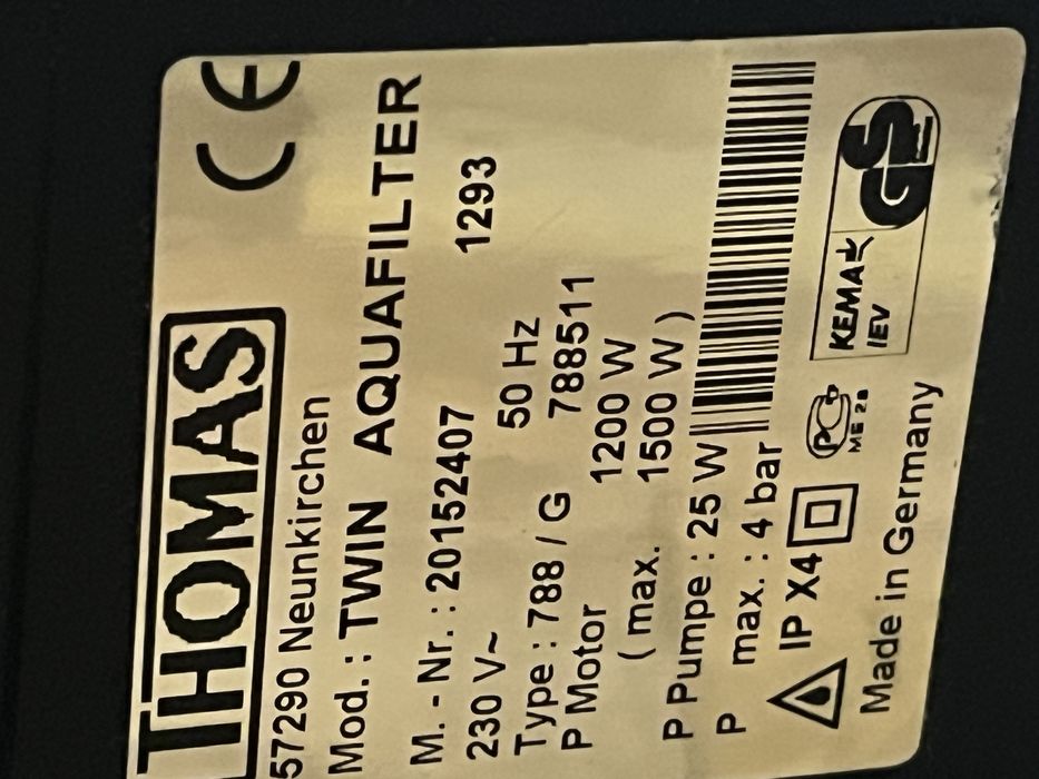 немецкий оригинал моющий пылесос Thomas twin