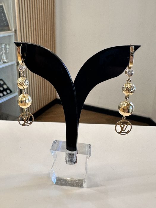 Złote długie kolczyki próba 585