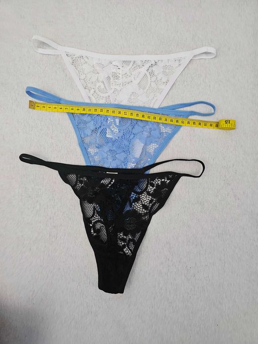 Majtki damskie stringi koronkowe L