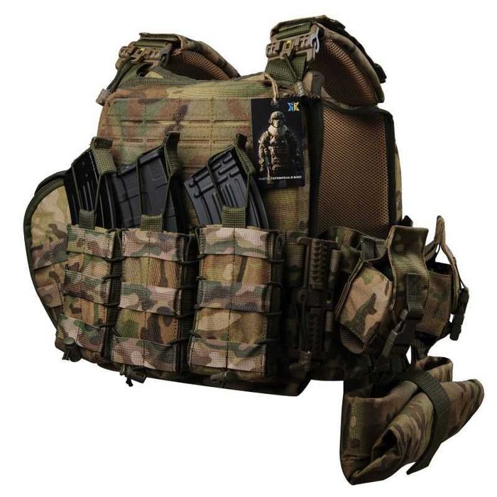 Плитоноска ARES gen.2 МУЛЬТИКАМ + 7 підсумків. Cordura. Мультикам.
