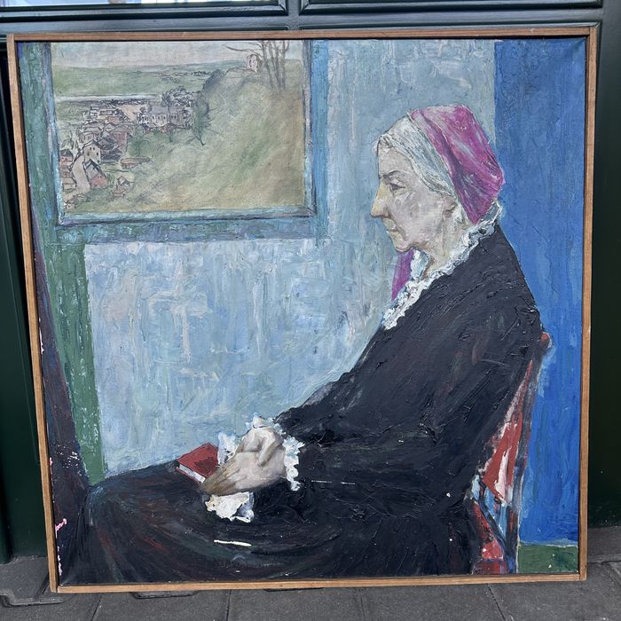 Alojzy Siwecki (1912-1988) „Stara kobieta”  stary olejny obraz
