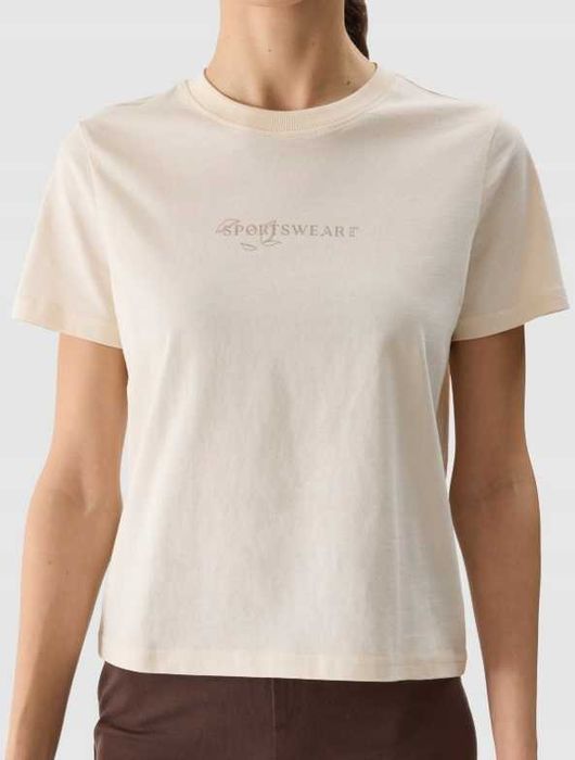 T-shirt damski okrągły dekolt 4F 4FWSS24TTSHF1354 - rozmiar L