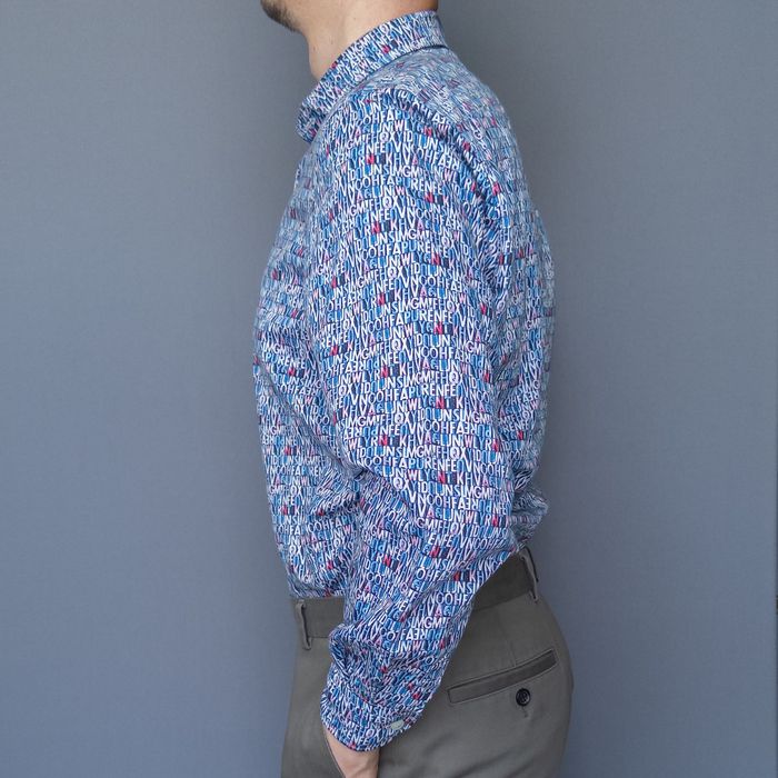 Pure H. Tico, koszula we wzory, kolorowe litery, rozmiar M (39/40)