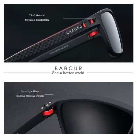 Óculos de sol desportivos polarizados BARCUR Original Design TR90