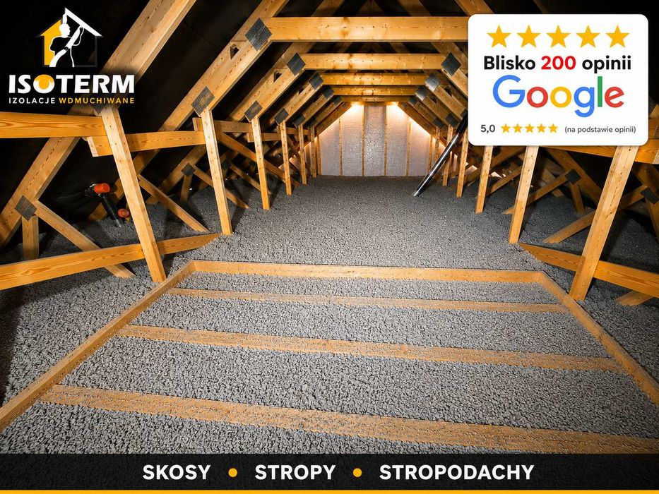Ocieplenie Poddasza | Skosy | Strop | Stropodach | Izolacja Wdmuchiwana