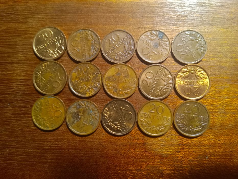 16 moedas de 20 centavos 1969 a 1974