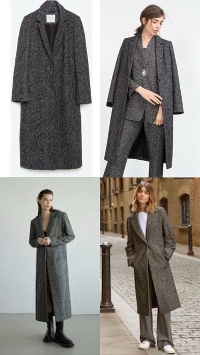 Пальто длинное шерстяное размер м zara basic италия