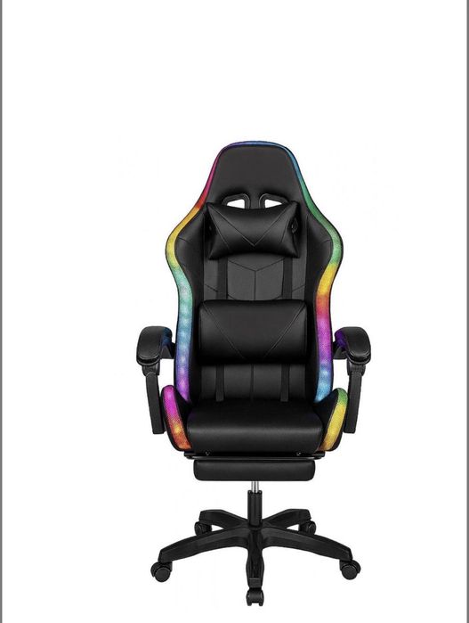 Крісло геймерське ProGame з RGB підсвіткою з підставкою для ніг до 150 кг