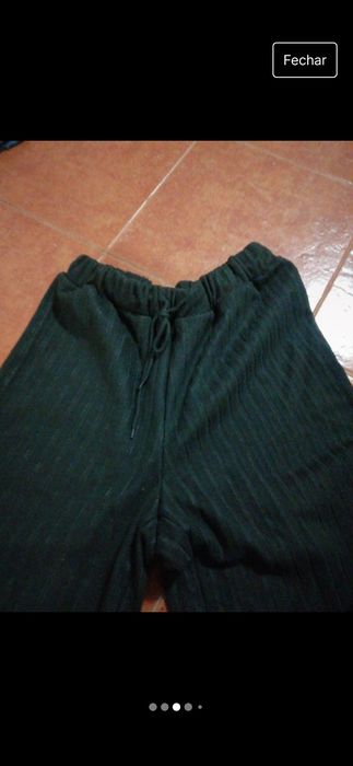 Calças cardadas preto, Shein, M, novas.