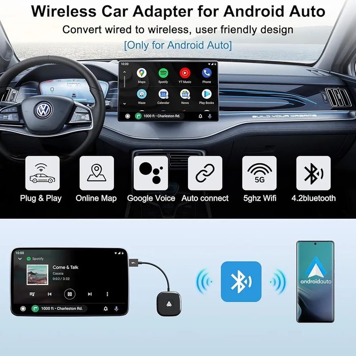 Android Auto Wireless Adapter Bezprzewodowy wysoki model 5Ghz