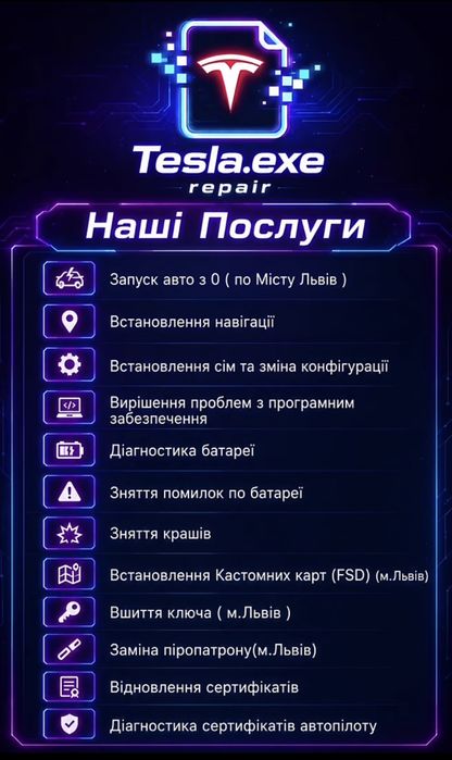 Виїзна діагностика Tesla(м.Львів) Tesla.exe diagnostic no