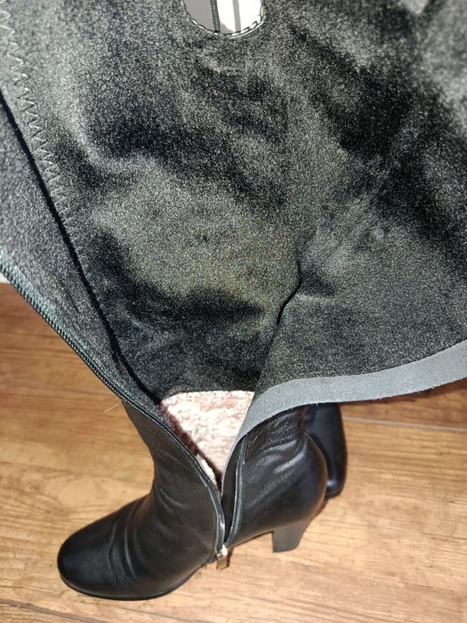 Зимові кожані сапоги