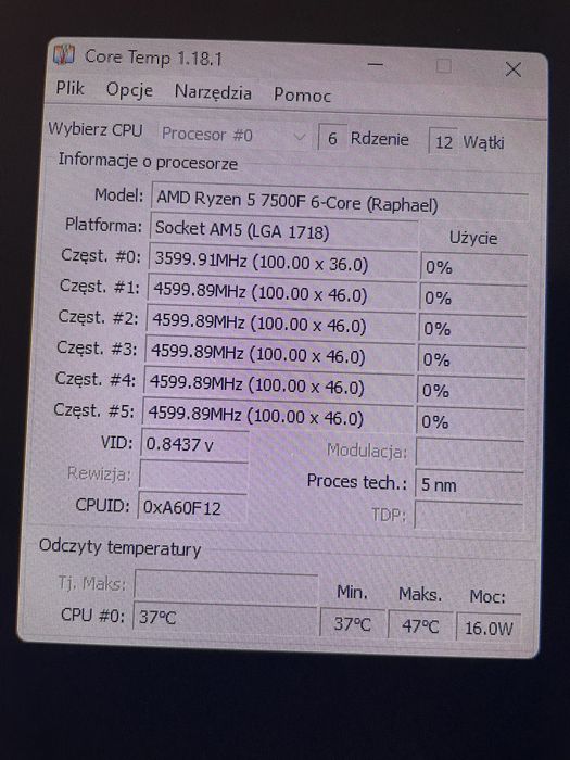 Gwarancja AM5 Rtx 4070/ Ryzen 5 7600X / 16 GB Ram /1TB ssd m.2 B650M-P