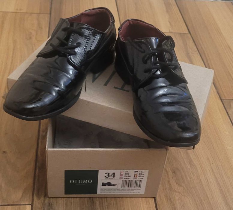 Buty chłopięce, lakierki, komunijne, rozmiar 34