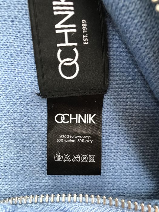 Komin szal Ochnik z wełną wool niebieski damski