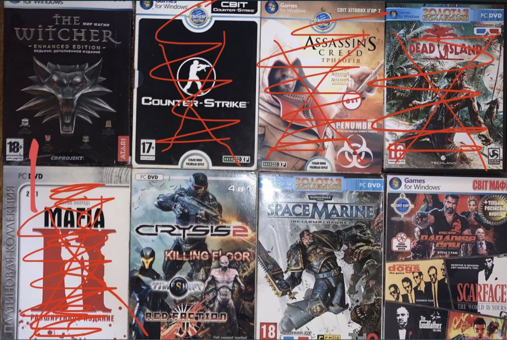 Dvd игры ( counter strike, mafia, assassin, prototype)