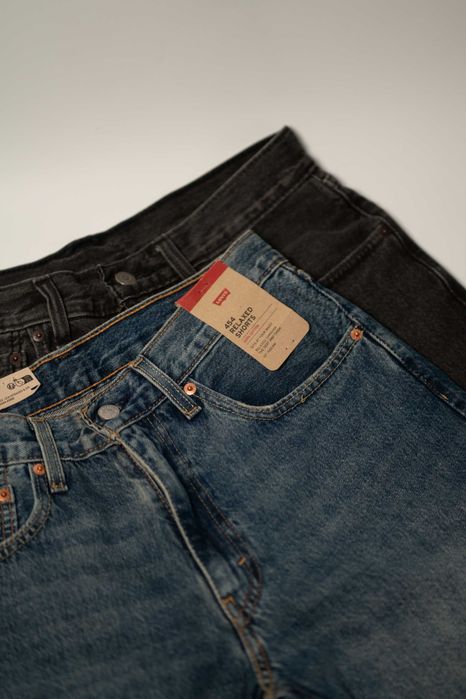 Мужские джинсовые шорты Levi's 454 Relaxed Fit Shorts серые и синие 000YB0012 оригинал 000YB0003 бриджы