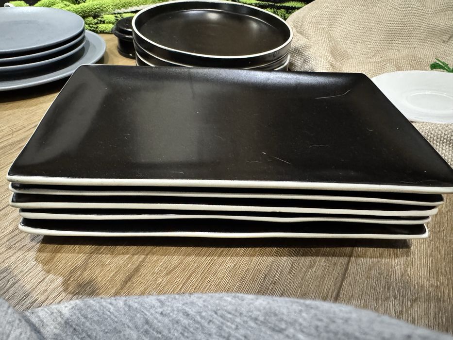 Zestaw Czarnych talerzy czarne talerze