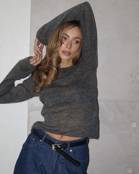 Сірий Лонгслів One by One Светр сірий one by one cher17 vloria