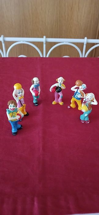 Conjunto 6 palhaços/futebol, antigos