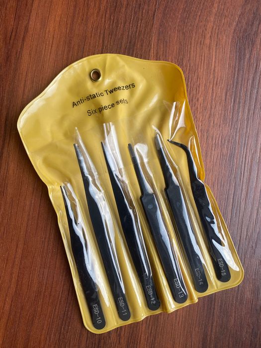 Антистатичний пінцет набір 6шт вигнутий ESD-15 та інші Esd 10-14