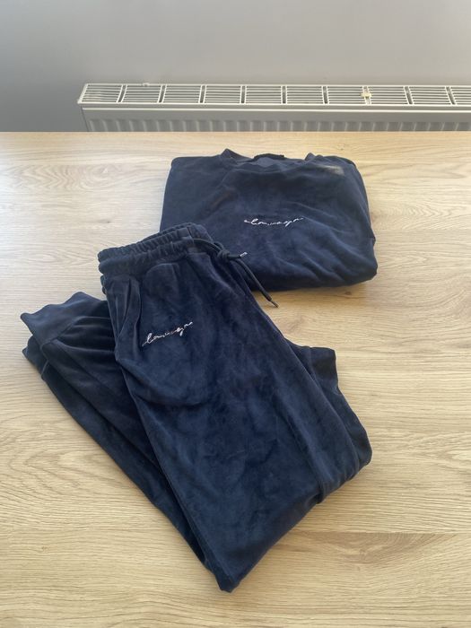 Dresy męskie OlaVoga M, z metki L, czarne welurowe