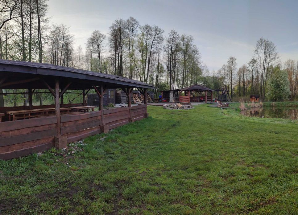 Działka na imprezę urodziny staw grill domek sauna balia ryby
