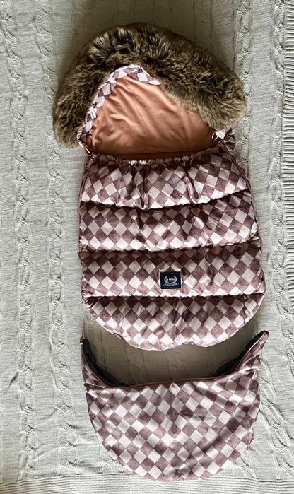 Śpiworek do wózka Lamillou Combo - PRINCESS CHESSBOARD, Powder Pink