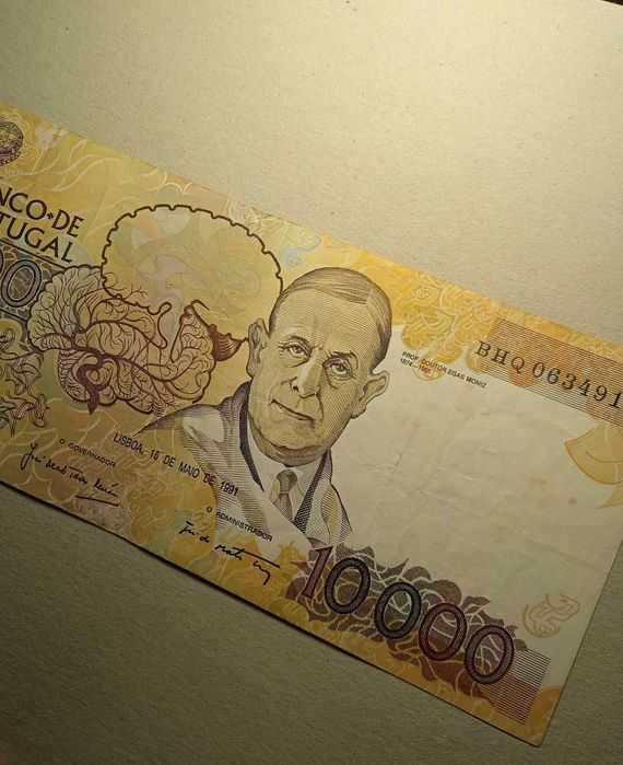 Nota 10 mil escudos 1991 Egas Moniz - Envio Gratis