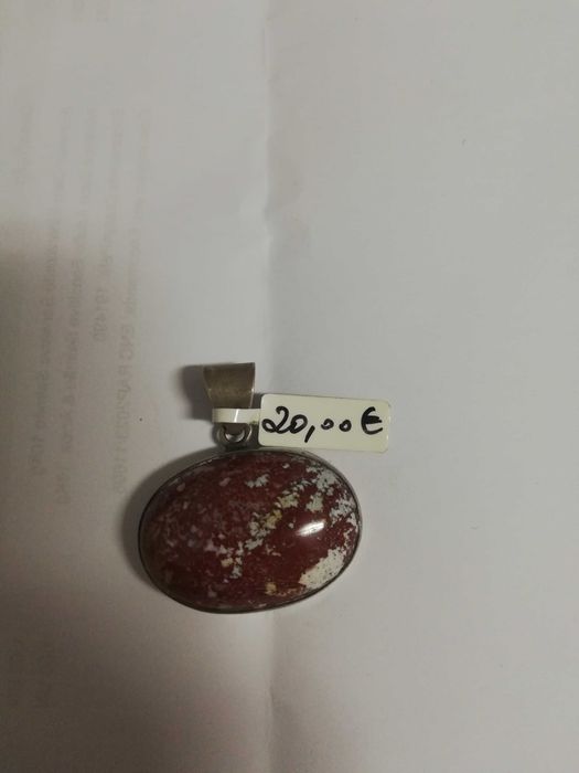 Pendentes de prata antiga com pedras semi preciosas