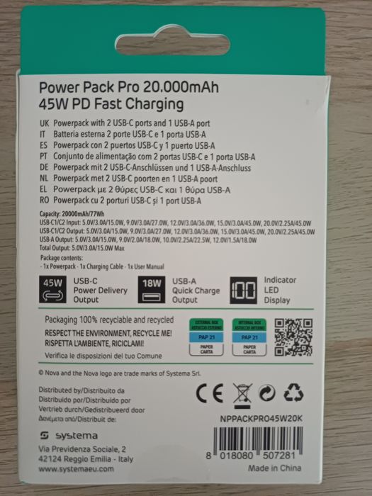 Powerbank Pro 20000mAh 45W