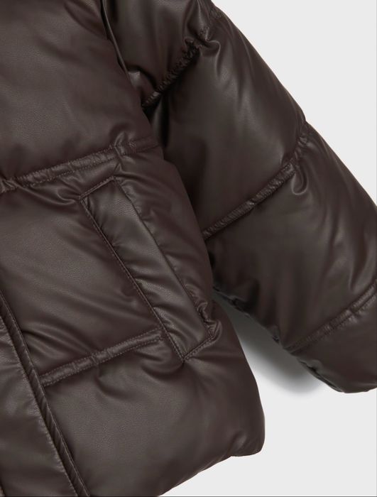 Шоколадна нова куртка puffer на дівчинку 134-140