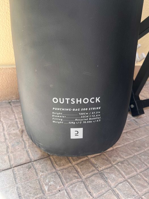 Saco de Boxe 32kg (120cm) + Suporte Metálico Completo