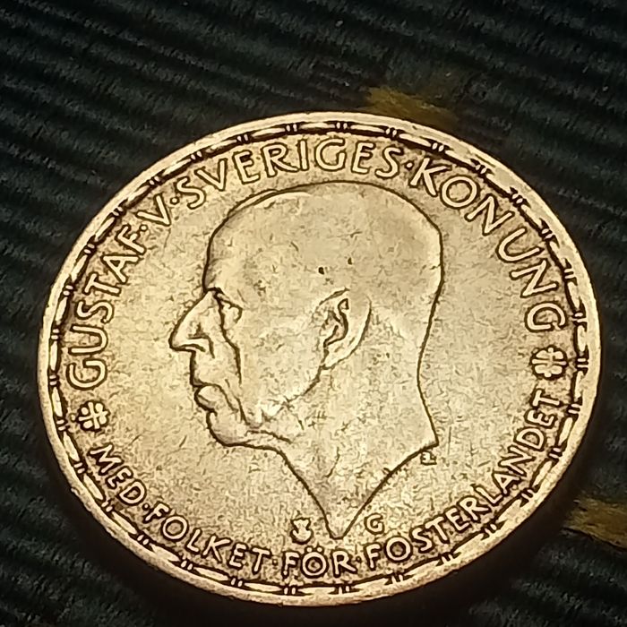 moeda suecia prata 1 coroa 1942